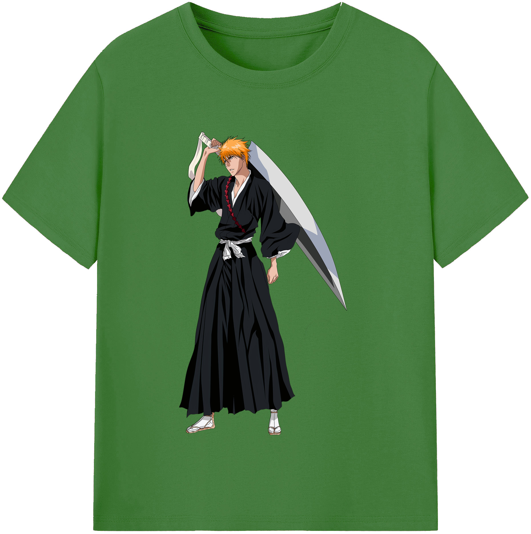（画像用） ブリーチ 黒崎一護（くろさき いちご）BLEACH Kurosaki Ichigo レディースカジュアルプリントTシャツ（綿100％）
